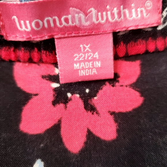 Woman Within Plus 1X Print Tunic Blouse  22-24 - Picture 3 of 12